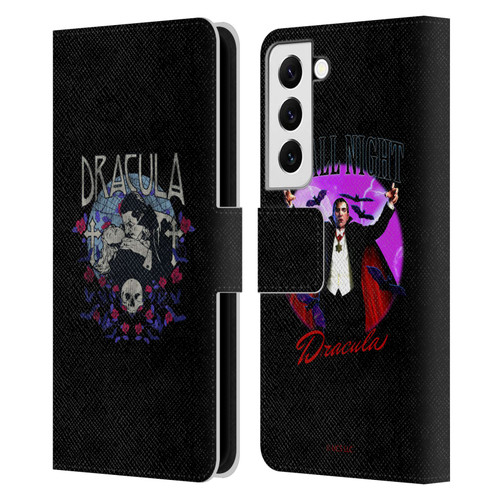 Universal Monsters Dracula Bite Leather Book Wallet Case Cover For Samsung Galaxy S22 5G