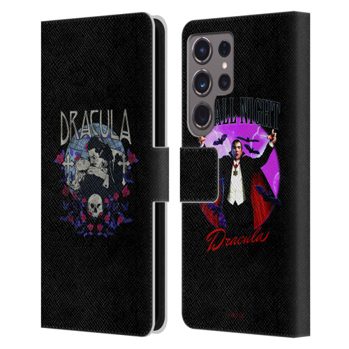 Universal Monsters Dracula Bite Leather Book Wallet Case Cover For Samsung Galaxy S24 Ultra 5G