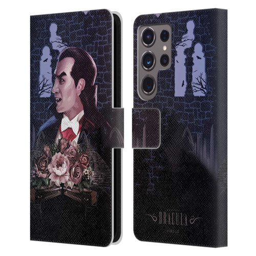 Universal Monsters Dracula Key Art Leather Book Wallet Case Cover For Samsung Galaxy S24 Ultra 5G