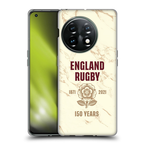 England Rugby Union 150th Anniversary Marble Soft Gel Case for OnePlus 11 5G