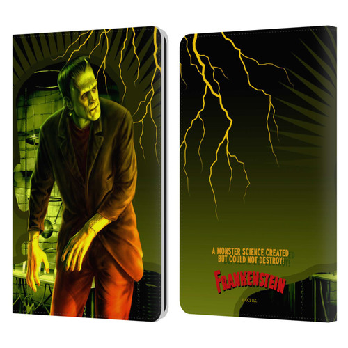 Universal Monsters Frankenstein Yellow Leather Book Wallet Case Cover For Amazon Kindle Paperwhite 1 / 2 / 3