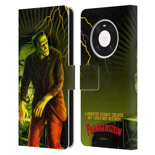 Universal Monsters Frankenstein Yellow Leather Book Wallet Case Cover For Huawei Mate 40 Pro 5G