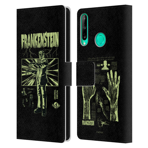 Universal Monsters Frankenstein Lightning Leather Book Wallet Case Cover For Huawei P40 lite E