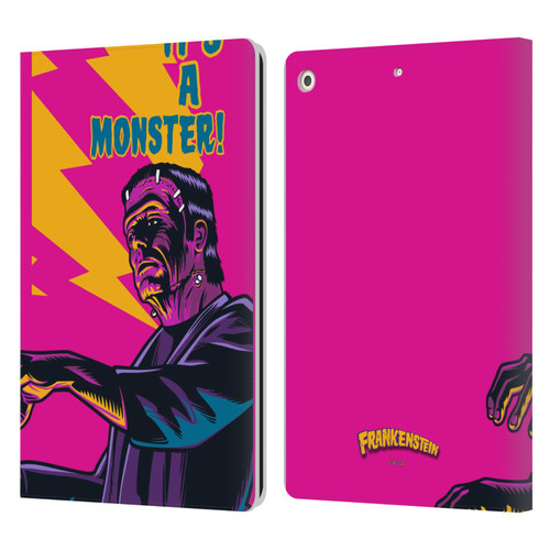 Universal Monsters Frankenstein It's A Monster Leather Book Wallet Case Cover For Apple iPad 10.2 2019/2020/2021