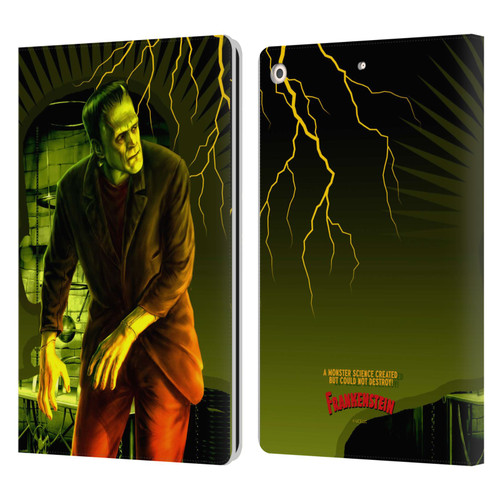 Universal Monsters Frankenstein Yellow Leather Book Wallet Case Cover For Apple iPad 10.2 2019/2020/2021