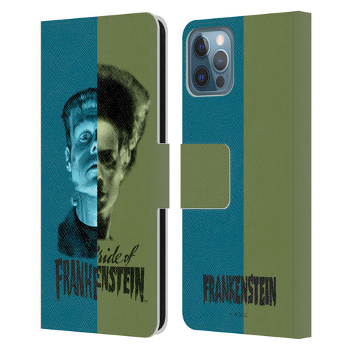 Universal Monsters Frankenstein Half Leather Book Wallet Case Cover For Apple iPhone 12 / iPhone 12 Pro