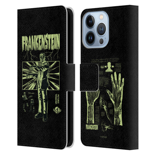 Universal Monsters Frankenstein Lightning Leather Book Wallet Case Cover For Apple iPhone 13 Pro