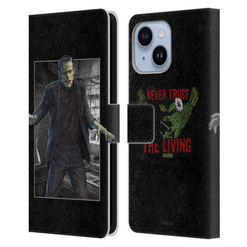 Universal Monsters Frankenstein Frame Leather Book Wallet Case Cover For Apple iPhone 14 Plus