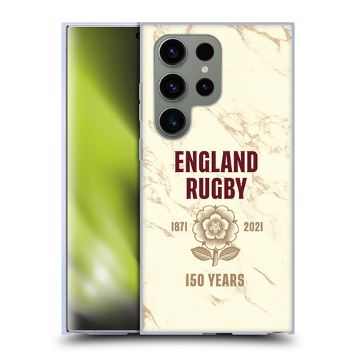 England Rugby Union 150th Anniversary Marble Soft Gel Case for Samsung Galaxy S24 Ultra 5G