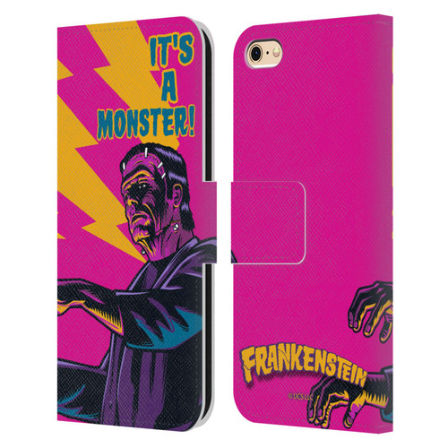 Universal Monsters Frankenstein It's A Monster Leather Book Wallet Case Cover For Apple iPhone 6 / iPhone 6s