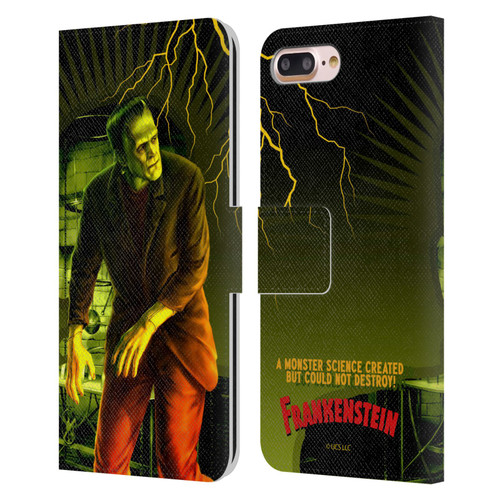 Universal Monsters Frankenstein Yellow Leather Book Wallet Case Cover For Apple iPhone 7 Plus / iPhone 8 Plus