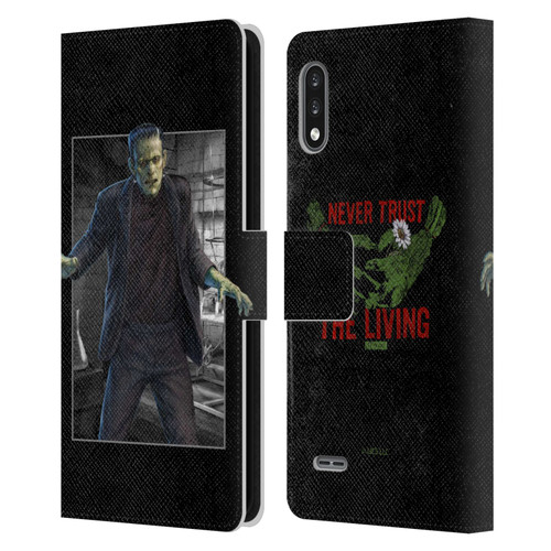 Universal Monsters Frankenstein Frame Leather Book Wallet Case Cover For LG K22