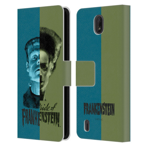 Universal Monsters Frankenstein Half Leather Book Wallet Case Cover For Nokia C01 Plus/C1 2nd Edition