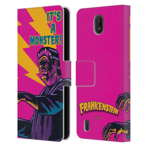 Universal Monsters Frankenstein It's A Monster Leather Book Wallet Case Cover For Nokia C01 Plus/C1 2nd Edition