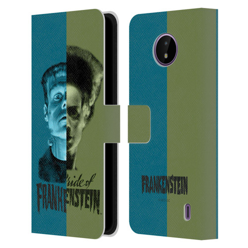 Universal Monsters Frankenstein Half Leather Book Wallet Case Cover For Nokia C10 / C20