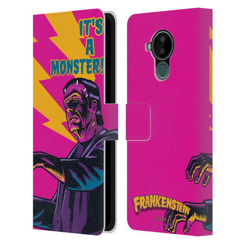 Universal Monsters Frankenstein It's A Monster Leather Book Wallet Case Cover For Nokia C30