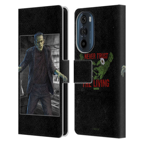 Universal Monsters Frankenstein Frame Leather Book Wallet Case Cover For Motorola Edge 30