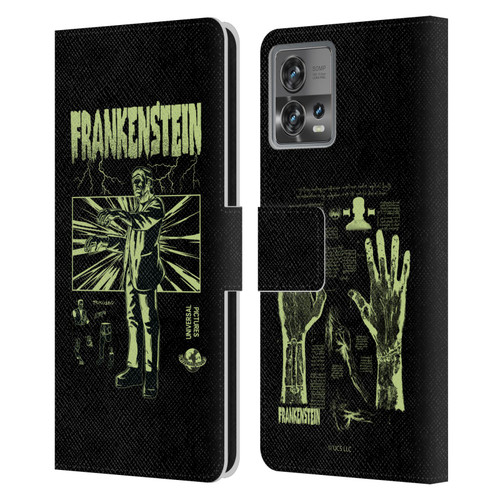 Universal Monsters Frankenstein Lightning Leather Book Wallet Case Cover For Motorola Moto Edge 30 Fusion