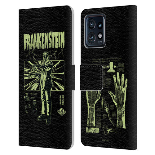 Universal Monsters Frankenstein Lightning Leather Book Wallet Case Cover For Motorola Moto Edge 40 Pro