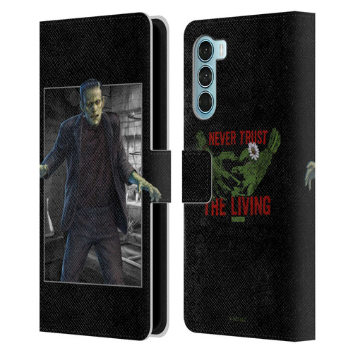 Universal Monsters Frankenstein Frame Leather Book Wallet Case Cover For Motorola Edge S30 / Moto G200 5G