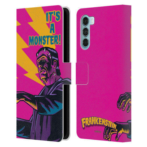 Universal Monsters Frankenstein It's A Monster Leather Book Wallet Case Cover For Motorola Edge S30 / Moto G200 5G