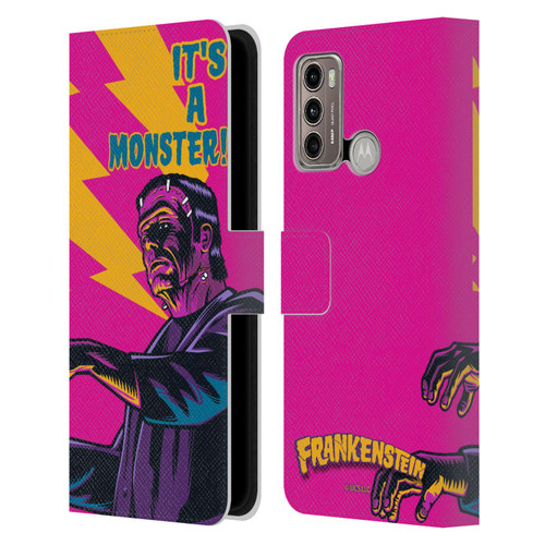 Universal Monsters Frankenstein It's A Monster Leather Book Wallet Case Cover For Motorola Moto G60 / Moto G40 Fusion