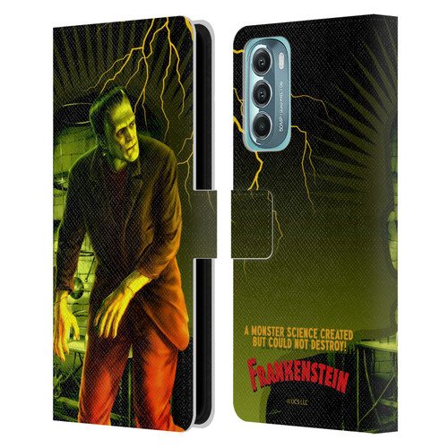 Universal Monsters Frankenstein Yellow Leather Book Wallet Case Cover For Motorola Moto G Stylus 5G (2022)