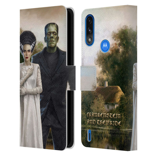 Universal Monsters Frankenstein Photo Leather Book Wallet Case Cover For Motorola Moto E7 Power / Moto E7i Power