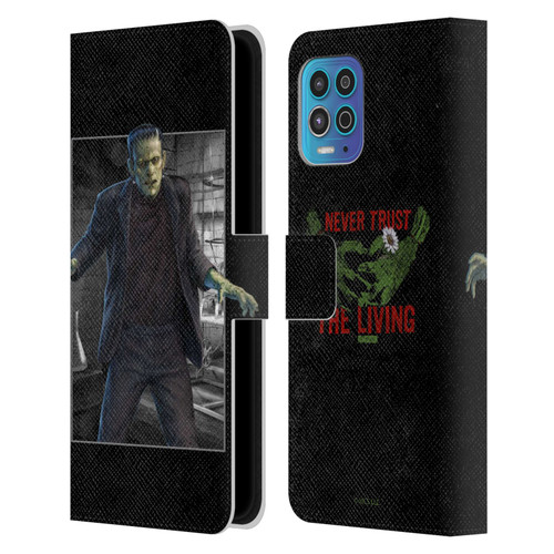 Universal Monsters Frankenstein Frame Leather Book Wallet Case Cover For Motorola Moto G100