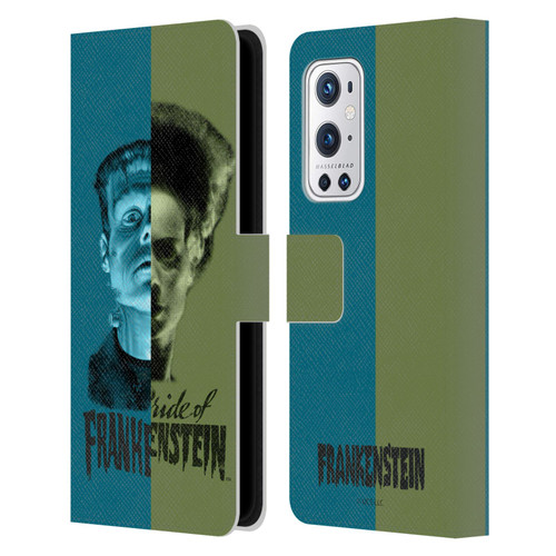 Universal Monsters Frankenstein Half Leather Book Wallet Case Cover For OnePlus 9 Pro