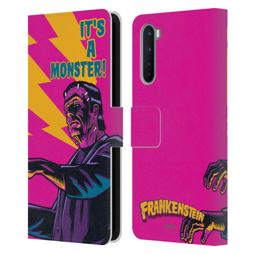 Universal Monsters Frankenstein It's A Monster Leather Book Wallet Case Cover For OnePlus Nord 5G