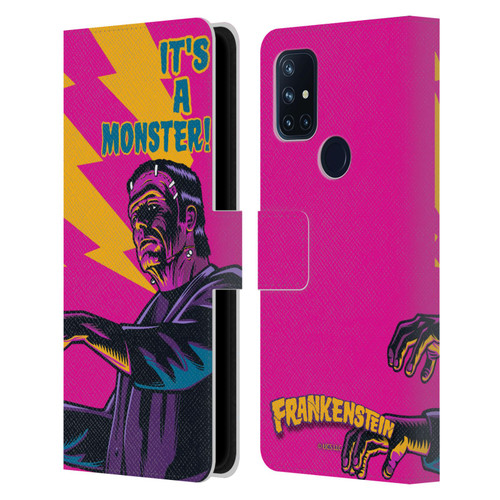 Universal Monsters Frankenstein It's A Monster Leather Book Wallet Case Cover For OnePlus Nord N10 5G