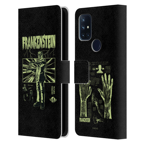 Universal Monsters Frankenstein Lightning Leather Book Wallet Case Cover For OnePlus Nord N10 5G