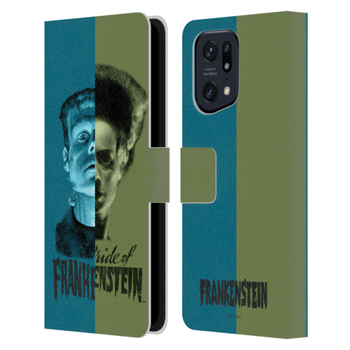 Universal Monsters Frankenstein Half Leather Book Wallet Case Cover For OPPO Find X5 Pro