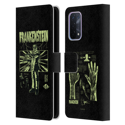 Universal Monsters Frankenstein Lightning Leather Book Wallet Case Cover For OPPO A54 5G