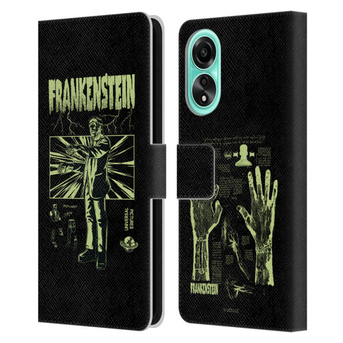 Universal Monsters Frankenstein Lightning Leather Book Wallet Case Cover For OPPO A78 5G