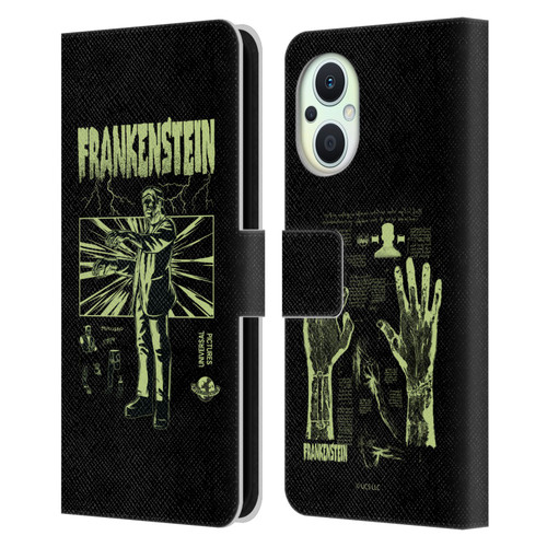 Universal Monsters Frankenstein Lightning Leather Book Wallet Case Cover For OPPO Reno8 Lite