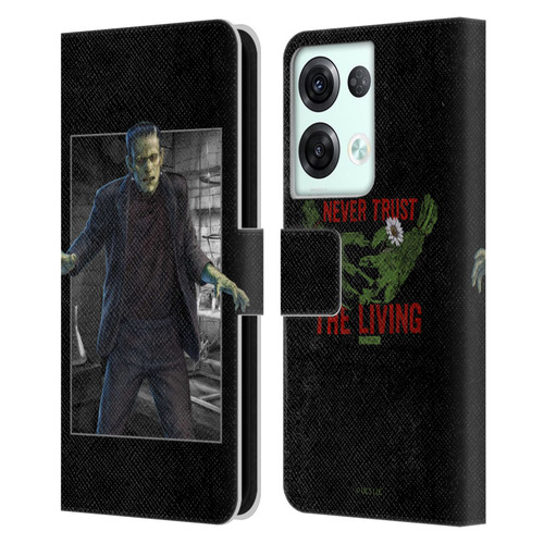 Universal Monsters Frankenstein Frame Leather Book Wallet Case Cover For OPPO Reno8 Pro