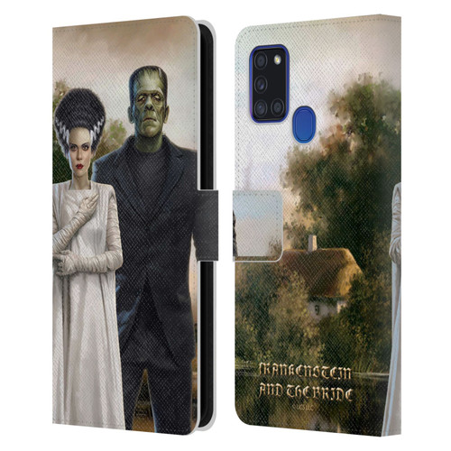 Universal Monsters Frankenstein Photo Leather Book Wallet Case Cover For Samsung Galaxy A21s (2020)