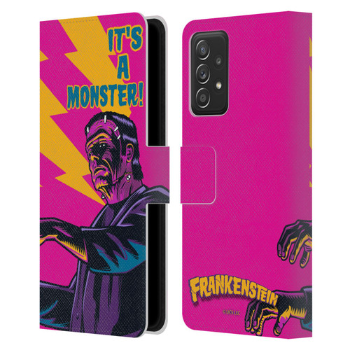 Universal Monsters Frankenstein It's A Monster Leather Book Wallet Case Cover For Samsung Galaxy A53 5G (2022)