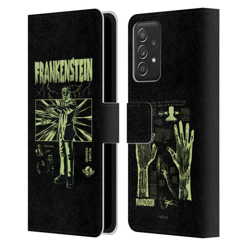 Universal Monsters Frankenstein Lightning Leather Book Wallet Case Cover For Samsung Galaxy A53 5G (2022)
