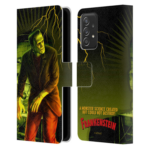 Universal Monsters Frankenstein Yellow Leather Book Wallet Case Cover For Samsung Galaxy A53 5G (2022)