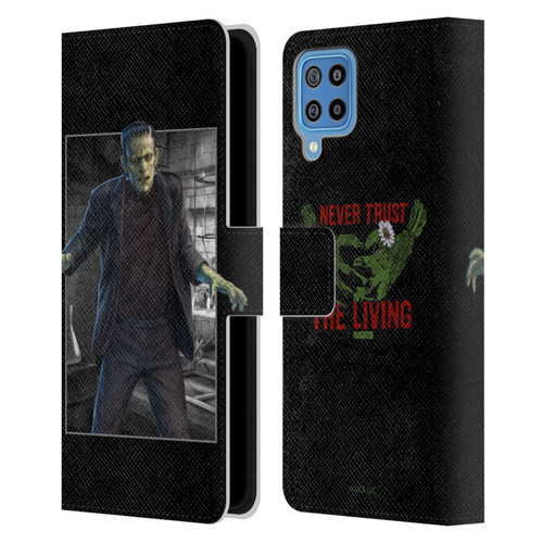 Universal Monsters Frankenstein Frame Leather Book Wallet Case Cover For Samsung Galaxy F22 (2021)