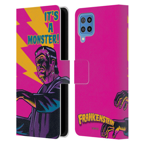 Universal Monsters Frankenstein It's A Monster Leather Book Wallet Case Cover For Samsung Galaxy F22 (2021)