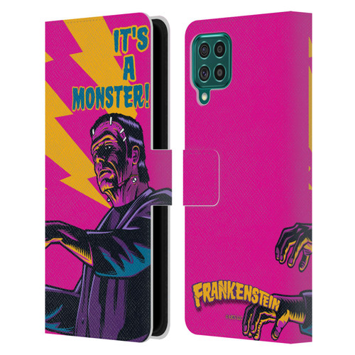 Universal Monsters Frankenstein It's A Monster Leather Book Wallet Case Cover For Samsung Galaxy F62 (2021)