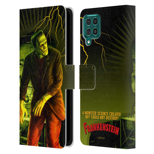 Universal Monsters Frankenstein Yellow Leather Book Wallet Case Cover For Samsung Galaxy F62 (2021)