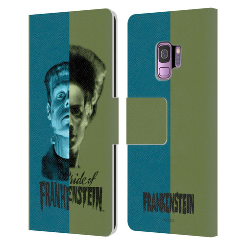 Universal Monsters Frankenstein Half Leather Book Wallet Case Cover For Samsung Galaxy S9