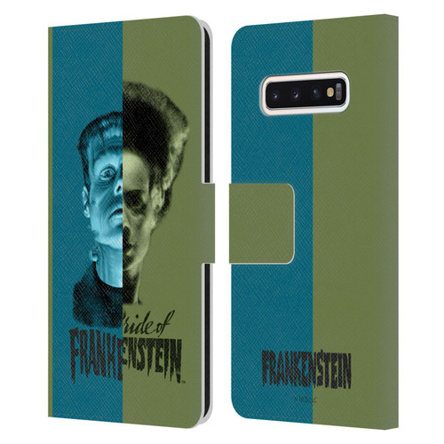 Universal Monsters Frankenstein Half Leather Book Wallet Case Cover For Samsung Galaxy S10