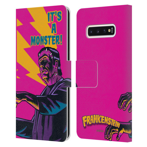 Universal Monsters Frankenstein It's A Monster Leather Book Wallet Case Cover For Samsung Galaxy S10