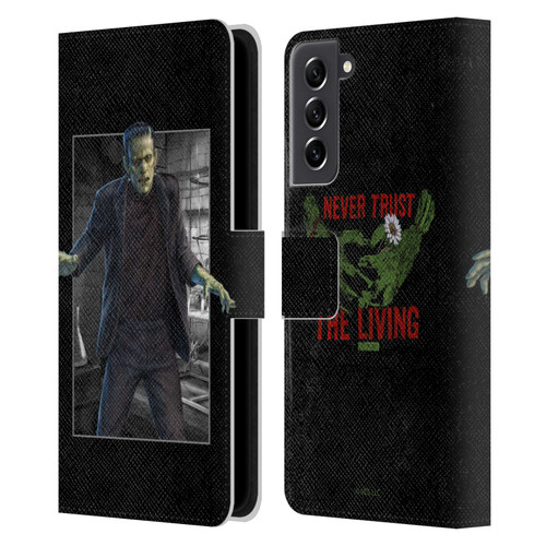 Universal Monsters Frankenstein Frame Leather Book Wallet Case Cover For Samsung Galaxy S21 FE 5G